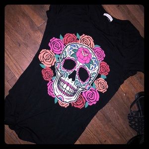 Black Sugar Skull Top